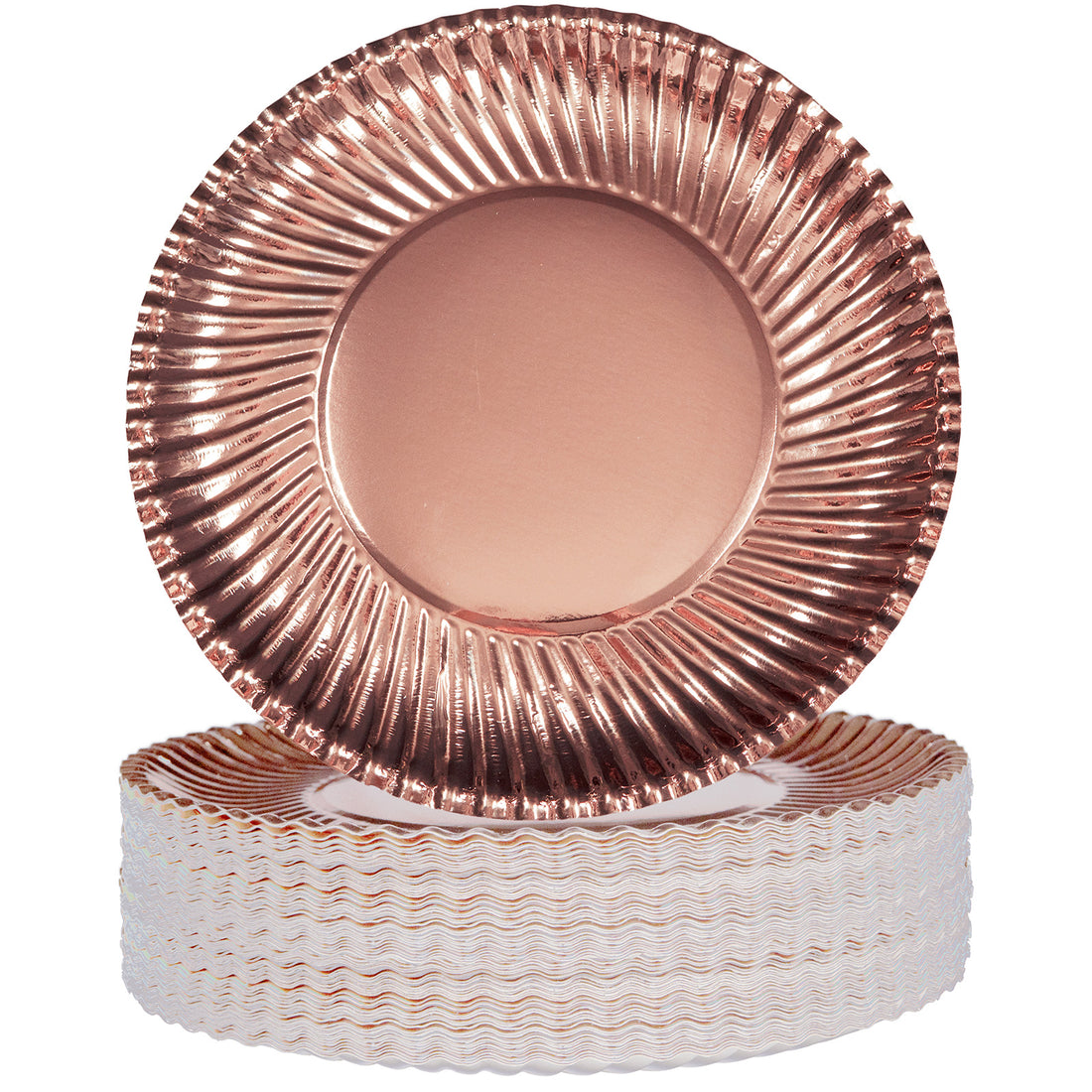 Rose Gold Paper Plates - 9 Inches [50 Pack]