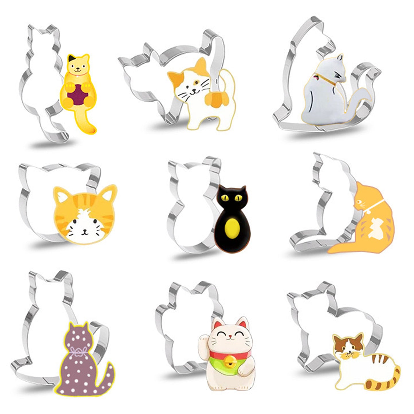 Cat Cookie Cutter Set - 9 Pieces