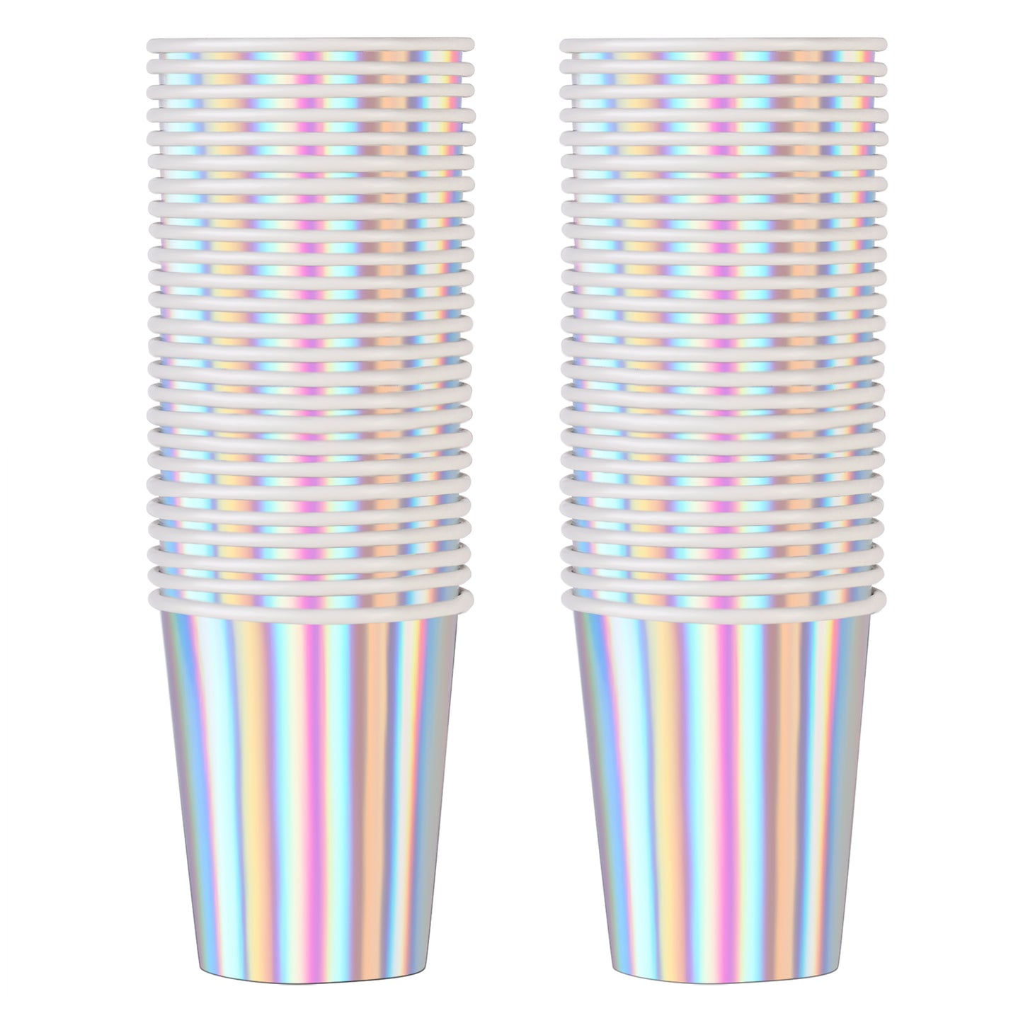Iridescent Paper Cups 9oz [50 pack] Disposable Cups