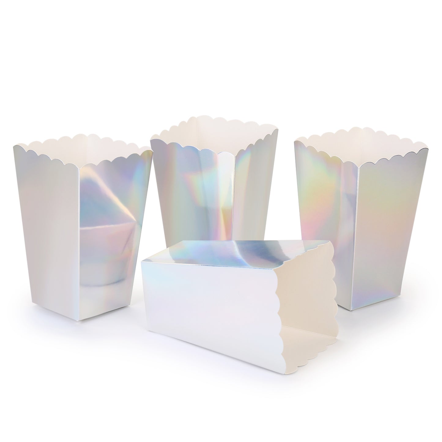 Iridescent Disposable Popcorn Boxes 6.3 Inches Pack of 12