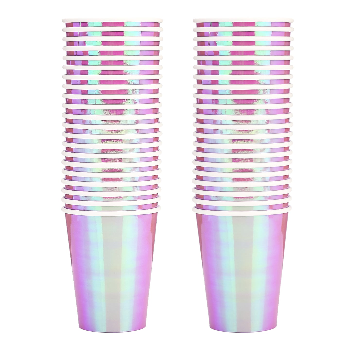 Iridescent Purple Paper Cups 10 oz [38 pack] Disposable Coffee Cups