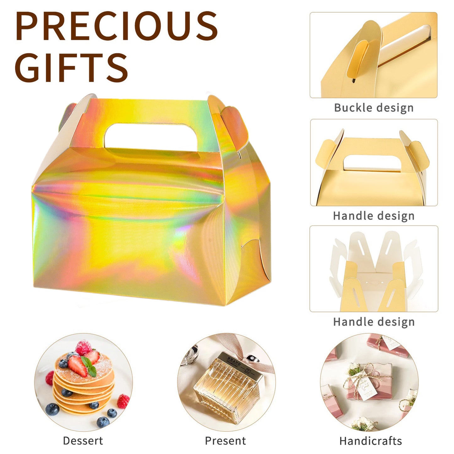 iridescent gold party favor treat boxes Pack of 12