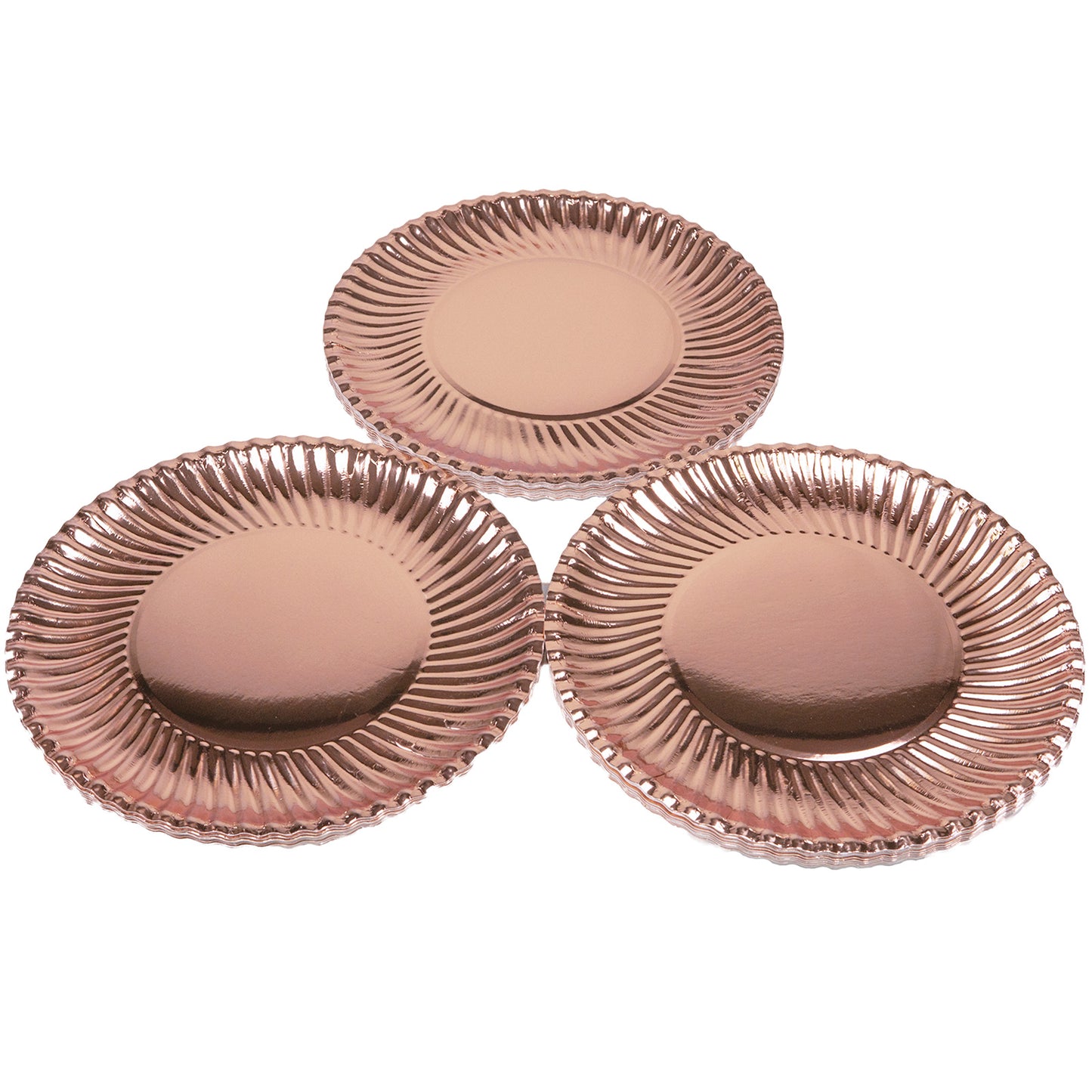 Rose Gold Paper Plates 9 Inches [50 pack] Round Disposable Dinner Paper Plates