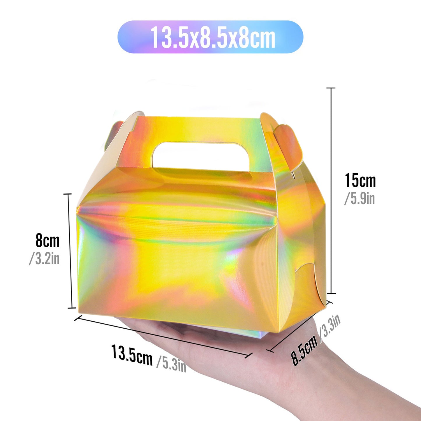 iridescent gold party favor treat boxes Pack of 12