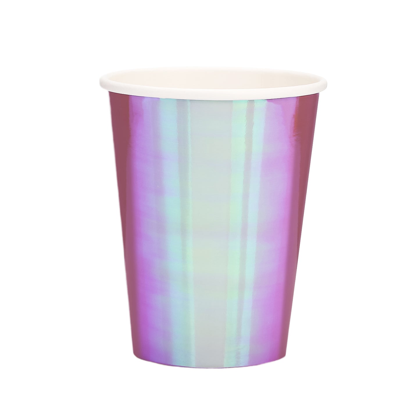 Iridescent Purple Paper Cups 10 oz [38 pack] Disposable Coffee Cups