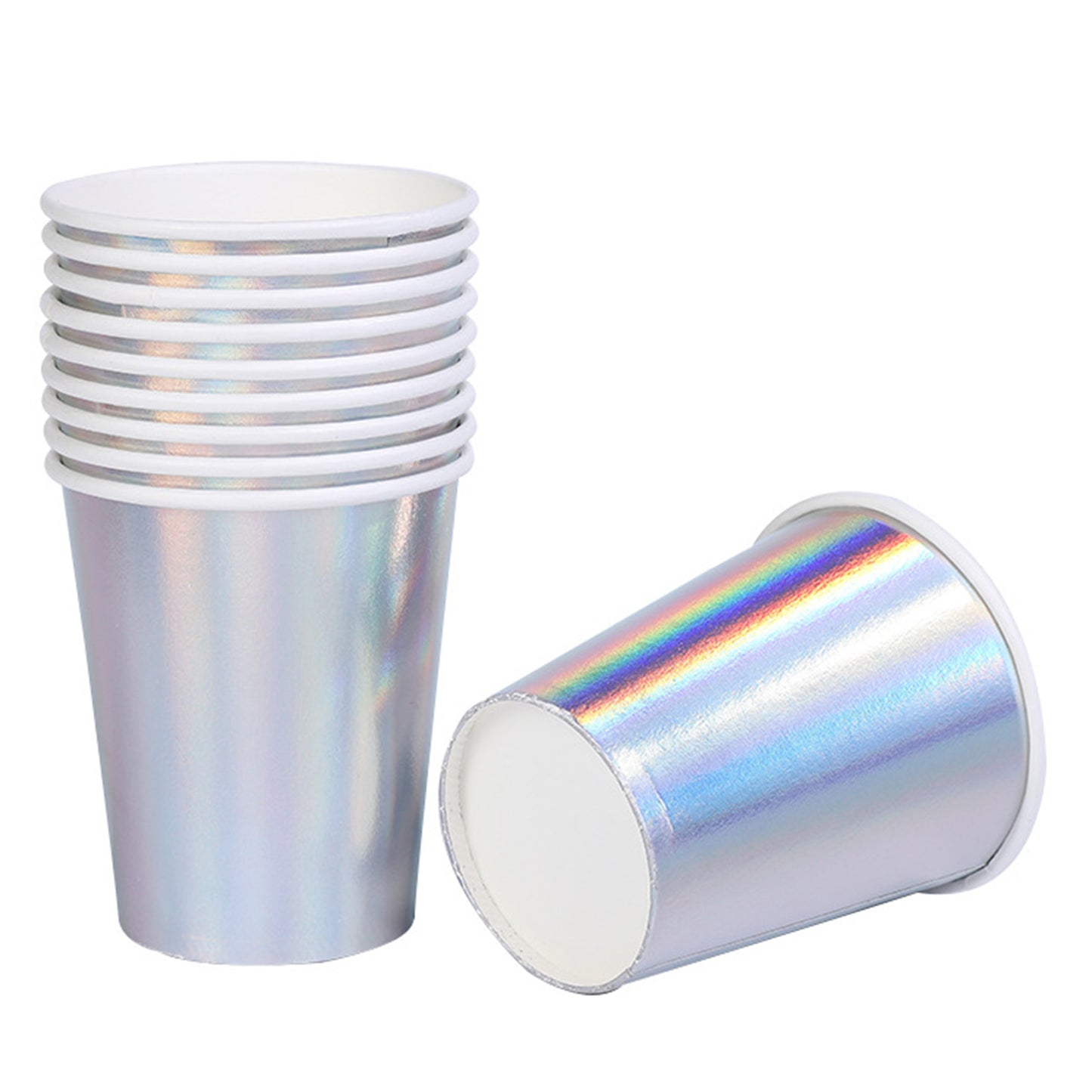 Iridescent Paper Cups 9oz [50 pack] Disposable Cups