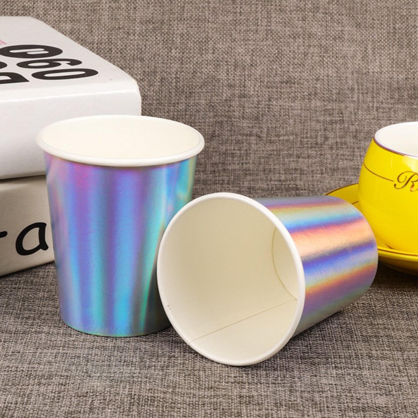 Iridescent Paper Cups 9oz [50 pack] Disposable Cups