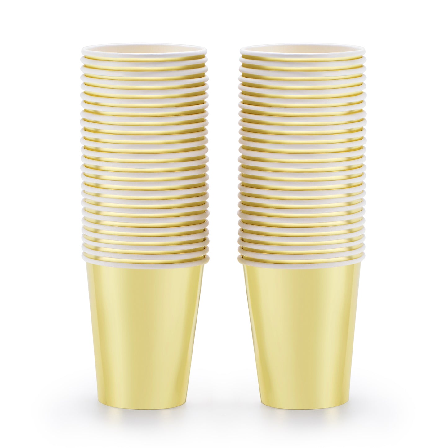 Gold Paper Cups 9 oz [50 pack] Disposable Cups