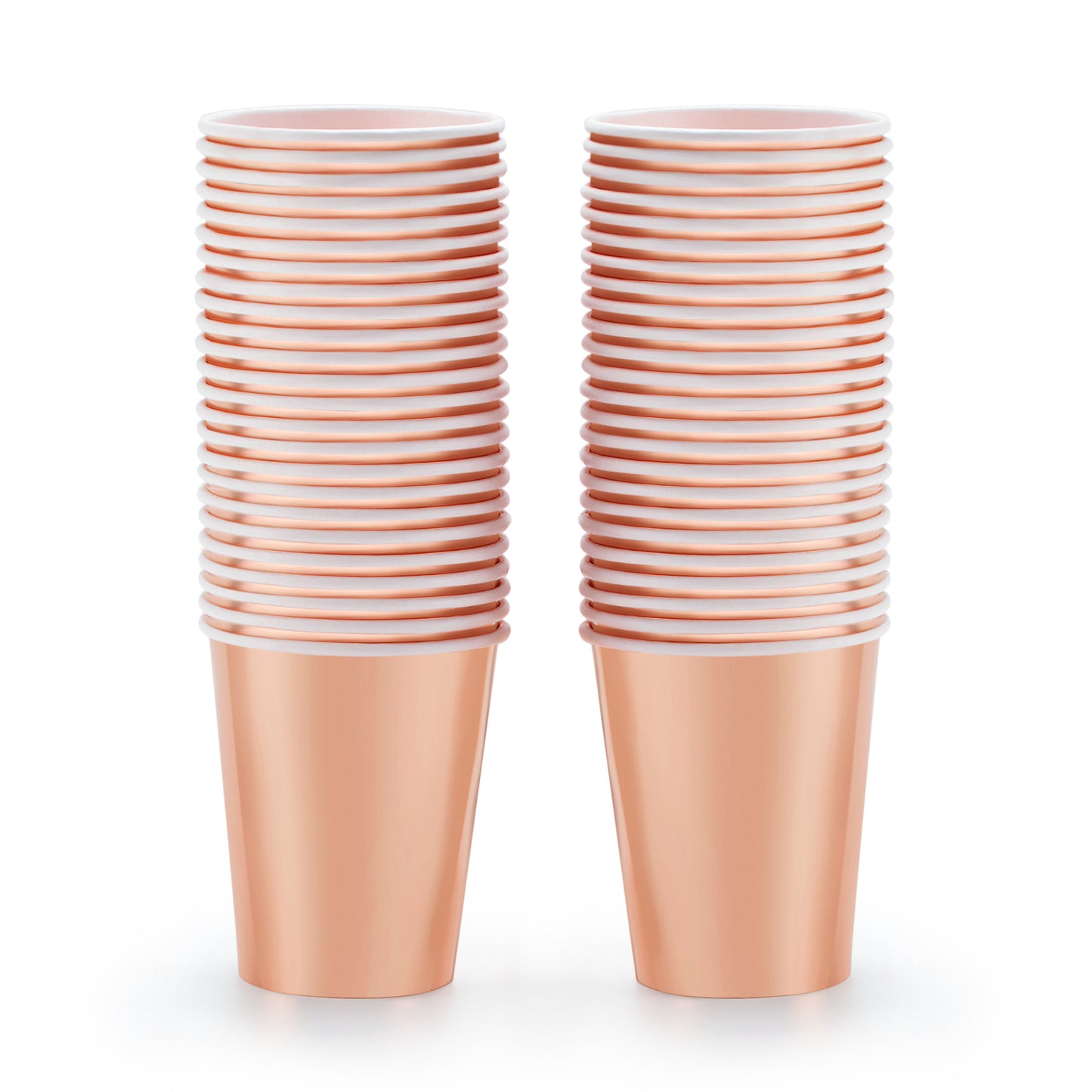 Rose Gold Paper Cups 9 oz [50 pack] Disposable Cups