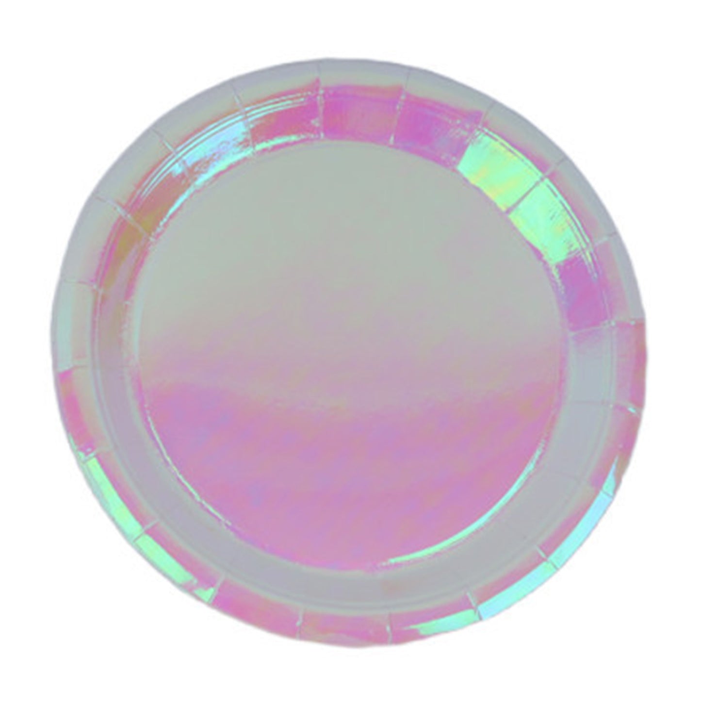 Pink Iridescent Paper Plates 9 Inches (50 pack) Round Disposable Dinner Paper Plates